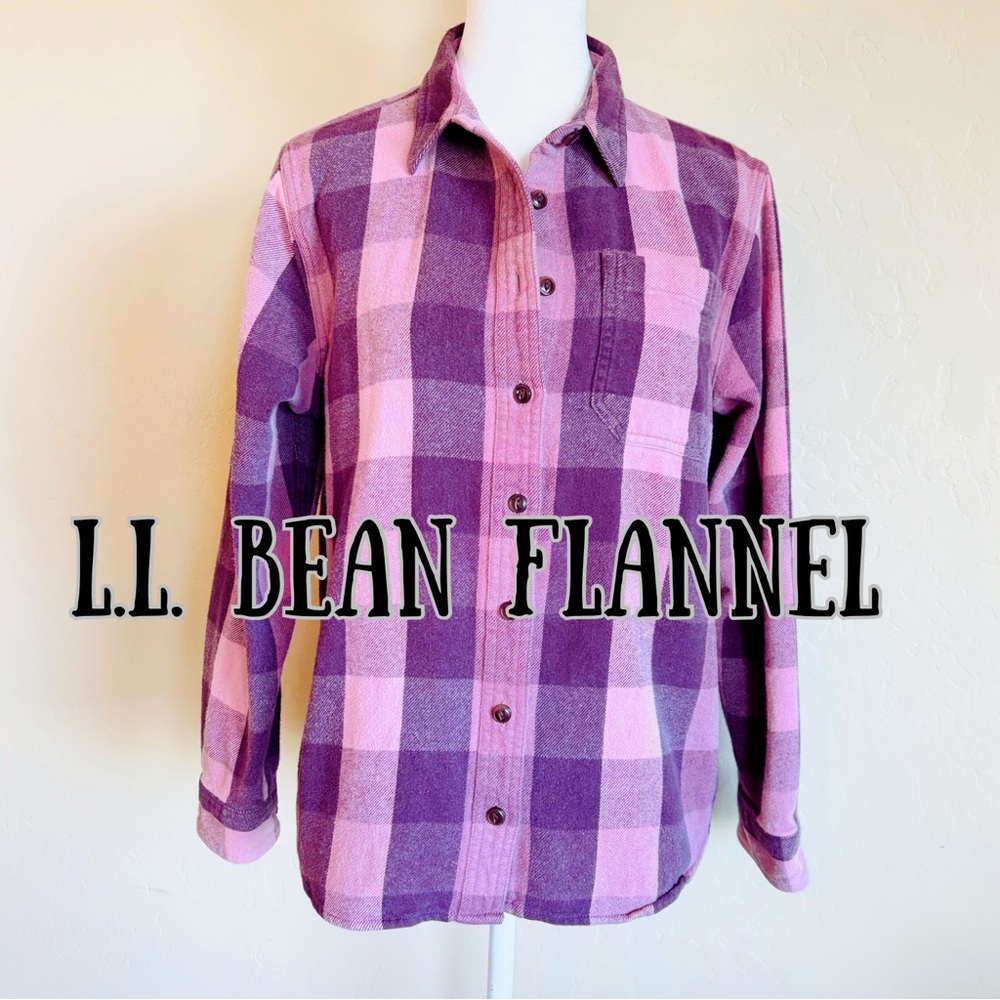 L.L. Bean Pink & Purple Plaid Flannel